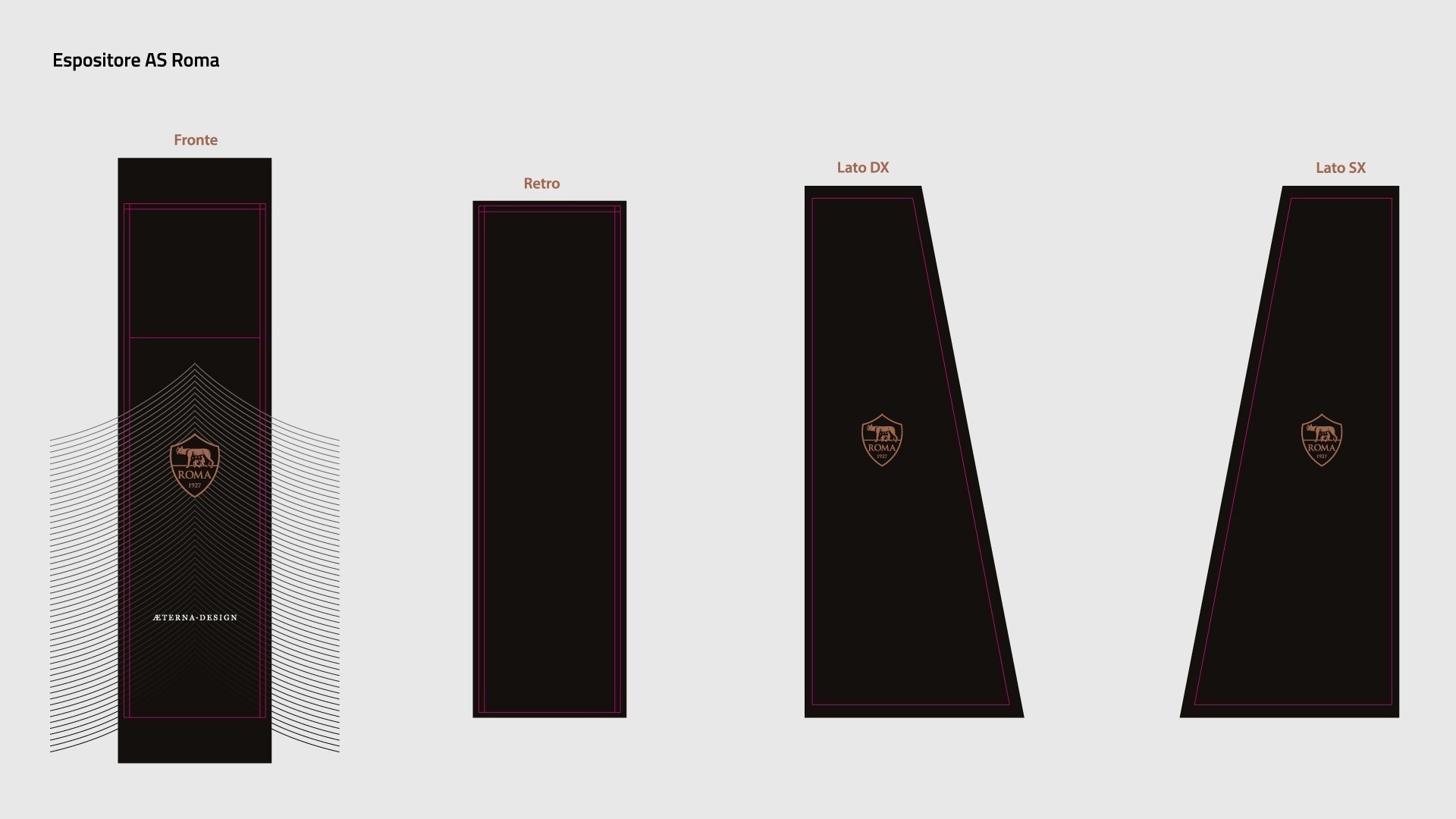 Aetrena Design visual merchandising espositore verticale